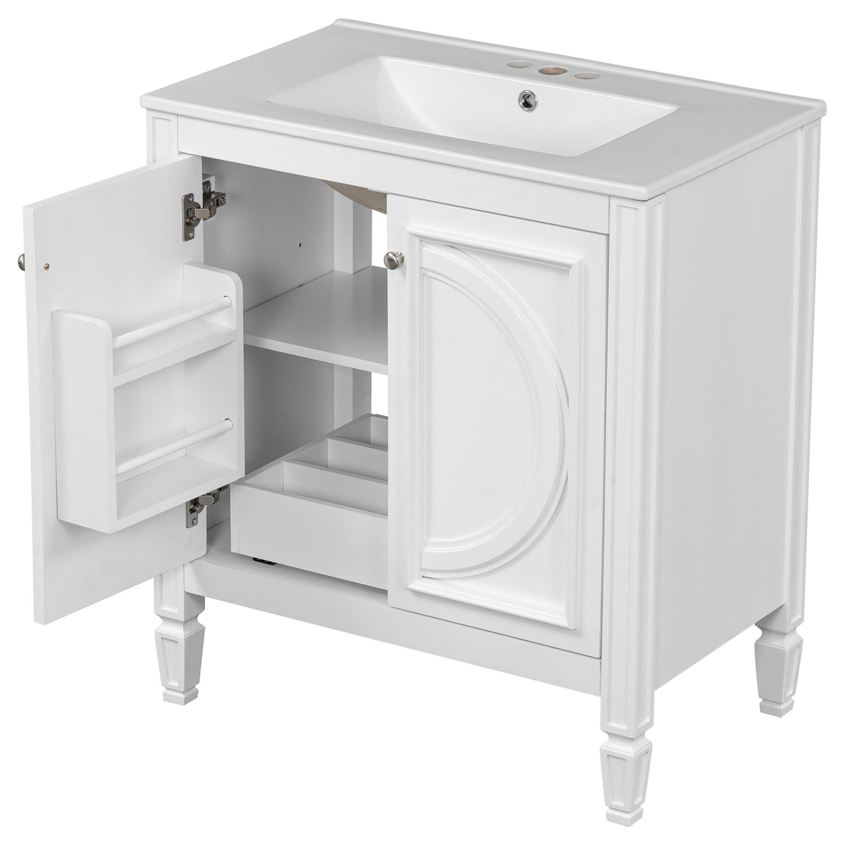 Double Sink Bathroom Vanity Set with Wall Mount Mirror Cabinet, photo 6 of 40