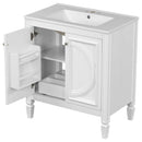 Double Sink Bathroom Vanity Set with Wall Mount Mirror Cabinet by HouseOfZazla