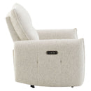 Lalisa - Power Motion Recliner With USB Port - Cream Chenille by Unique Piece Furniture