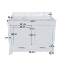 43" Bathroom Vanity With Artificial Marble Carrara Top Set, Multi Functional Bathroom Cabinet With Doors And Drawer - White by Unique Piece Furniture