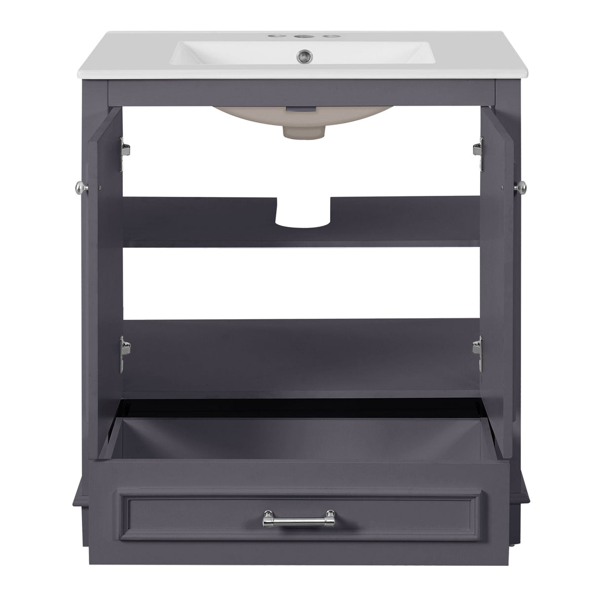 Bathroom Vanity With Sink, Cabinet & 2 Soft Closing Doors & Adjustable Shelf, photo 10 of 50