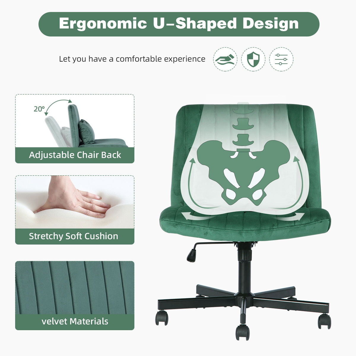 Criss Cross Office Chair With Adjustable Height, Ergonomic Design, photo 10 of 35