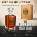 Gift for Dad Whiskey Decanter Gift Set | 730mL Decanter 2 Whiskey Glass