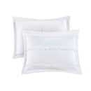 4 Piece Reversible Ruffle Quilt Set with Throw Pillow White King/Cal King