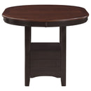 Lavon Oval 60-inch Counter Height Extension Dining Table Chestnut