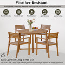 U_STYLE 5-Piece Outdoor Dining Set with Acacia Wood Chairs