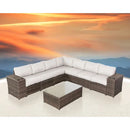 Outdoor Wicker Sectional With Weather Resistant Cushions And Table by Unique Piece Furniture