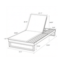 Teak Finish Acacia Wood Chaise Lounge with 1.57-Inch Cushion by HouseOfZazla
