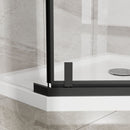 Neo Angle - Frameless Shower Door With White Acrylic Shower Base Combo - Matte Black by HouseOfZazla