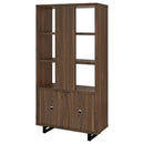 Rodger - 3 Shelf Cabinet Bookcase - Walnut by HouseOfZazla
