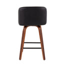 Toriano - Mid Century Modern Fixed Height Counter Stool & Square Footrest (Set of 2) by Unique Piece Furniture
