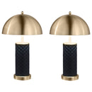 Mantova - Dome Quilted Lamp (Set of 2) - Black by HouseOfZazla