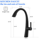 Elegant Single Handle Stainless Steel Pull Out Kitchen Faucet With High Arch Spout by HouseOfZazla