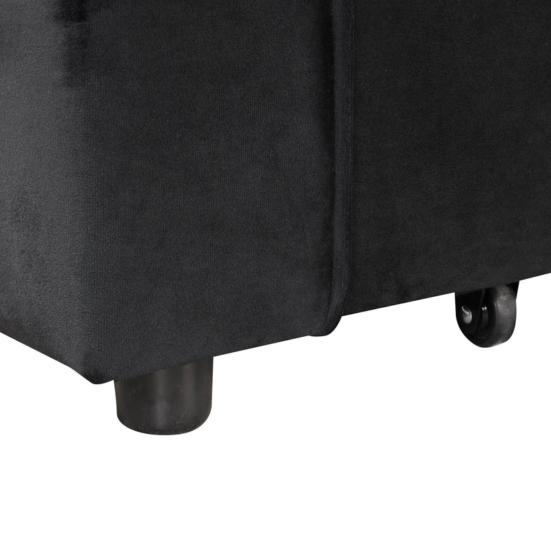 55.3" 4-1 Multi-functional Sofa Bed with Cup Holder and USB Port for Living Room or Apartments Black