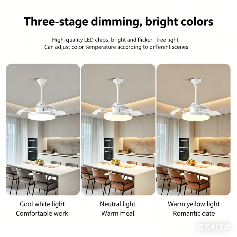 Bulb-Type Small Ceiling Fan with Retractable Blades and Remote Control, photo 10 of 10