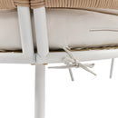 4-Piece Boho Rope Patio Furniture Set, Outdoor Furniture with Acacia Wood Table, Patio Conversation Set with Deep Seating & Thick Cushion for Backyard Porch Balcony, Beige