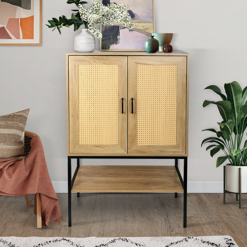 Walker Edison | Rattan Doors Storage Cabinet