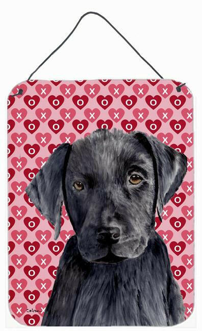 Labrador Black Hearts Love and Valentine's Day Wall or Door Hanging Prints