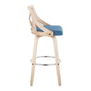 Charlotte - Farmhouse Fixed Height Bar Stool With Swivel And Round Footrest (Set of 2) by HouseOfZazla