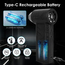 Compressed Air Duster with LED Light Up to 150000RPM Speed for PC Keyboard Cleaning High Speed Rechargeable Cordless Air Blower with 4 Speeds for Home