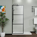 Shower Screen Door Walk In Wet Room, 3 Panel Style - Black by HouseOfZazla