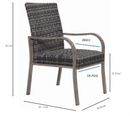 2PC Outdoor Dining Chair with Hand-Painted Frame and Water-Washed Cotton Seat by HouseOfZazla