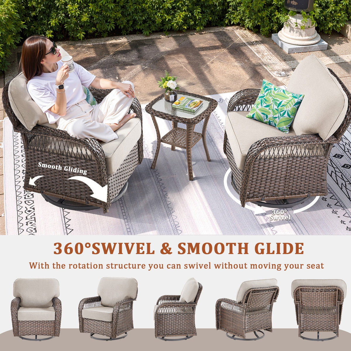 Outdoor Glider Chairs Set of 2, photo 5 of 10
