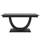 6-Piece Wood Half Round Dining Table Set Kitchen Table Set with Long Bench and 4 Dining Chairs, Modern Style, Gray