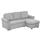 83" Modern Convertible Sleeper Sofa Bed with Storage Chaise,Gray