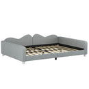 Upholstered Daybed, Sherpa Fabric Sofabed With Cloud-Shaped Backrest
