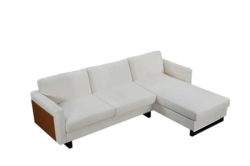 Walker Edison | Linen Sectional Sofa with Chaise