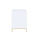 Ottey - Cabinet - White High Gloss & Gold by Unique Piece Furniture