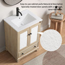 Bathroom Vanity With Basin 1 Drawer, Particle Board Construction, Free Standing Storage - Brown by HouseOfZazla
