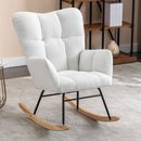 Teddy Fabric Rocking Gilder Nursery Chair For Living Room Indoor - Ivory by Unique Piece Furniture
