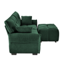 Modern Chenille Fabric 2-Seater Sofa With Ottoman