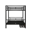 Full Size Convertible Bunk Bed With 2 Drawers Durable - Black by HouseOfZazla