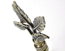 Leaves Lamp Finial Antique Brass Metal 3"h