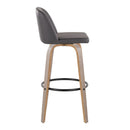 Toriano - Mid-Century Modern Fixed Height BarStool With Round Footrest (Set of 2) by HouseOfZazla