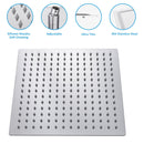 Ultra Thin Square Rainfall Shower Head Stainless Steel, Wall Or Ceiling Mount by HouseOfZazla