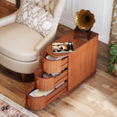 3 Drawer End Table, Semi Oval For Living Classic Accent Furniture - Walnut by HouseOfZazla