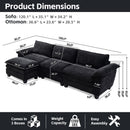 Luxury Couch with Ottoman in Soft Chenille