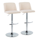 Toriano - Contemporary Adjustable Barstool With Swivel & Rounded T Footrest (Set of 2) by HouseOfZazla