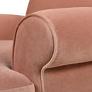 Alana 38" Lawson Accent Arm Chair Metal Casters Peach Orange Velvet