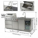 84-Inch Deluxe Stainless Steel Outdoor Kitchen Barbecue Island Grill by HouseOfZazla