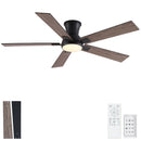 Low Profile Flush Mount Intergrated LED Ceiling Fan With Light And Reversible Quiet Motor by HouseOfZazla
