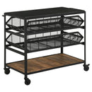 Ingalls - Accent Storage Cart With Casters, Shelves - Black by HouseOfZazla