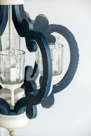 Wood Chandelier 6 Light Farmhouse Pendant Lighting Cream