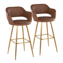 Margarite - Contemporary Fixed Height Barstool With Footrest (Set of 2) With Square by HouseOfZazla
