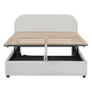 Walker Edison | Teddy Full Size Upholstered Platform Bed with Hydraulic Storage