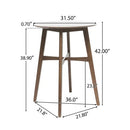 Mid-Century Modern Round Wooden Bar Table – 42" High Bar Table with Tapered Legs by HouseOfZazla